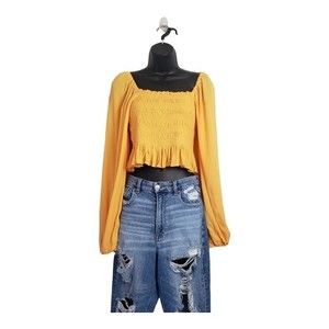 Smocked Marigold Long Sleeve Blouse